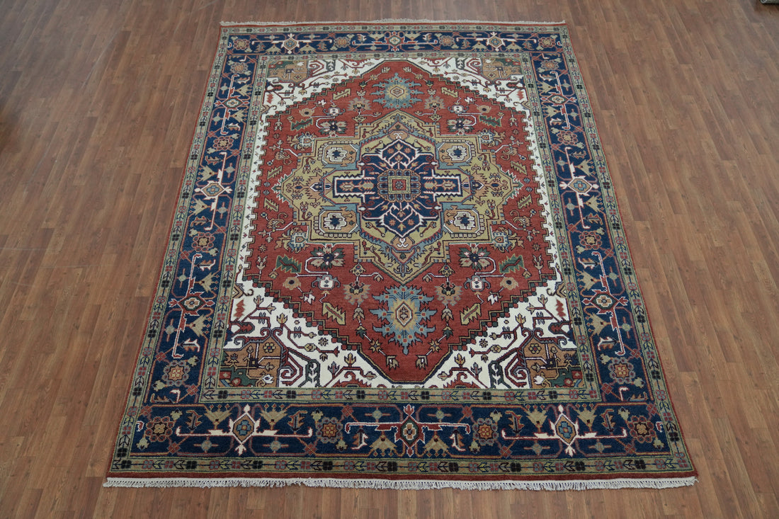Geometric Heriz Serapi Indian Area Rug 9x12