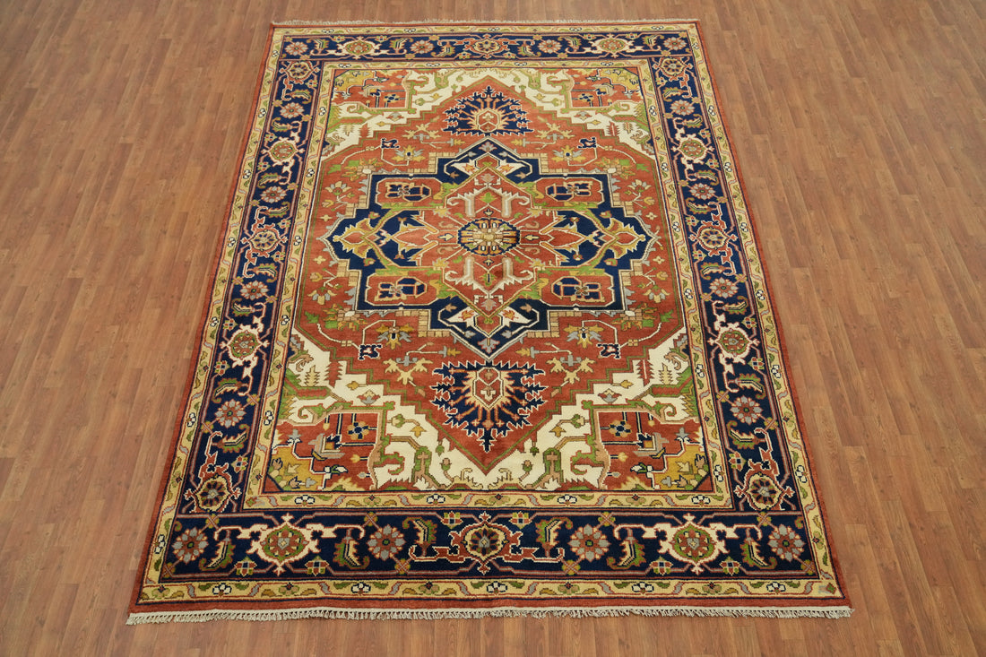 Geometric Heriz Serapi Indian Area Rug 9x12