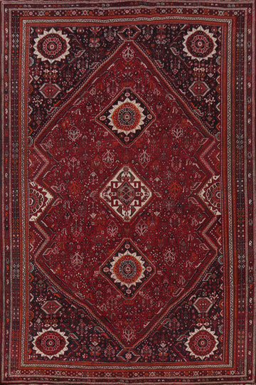 Tribal Geometric Qashqai Persian Area Rug 8x11
