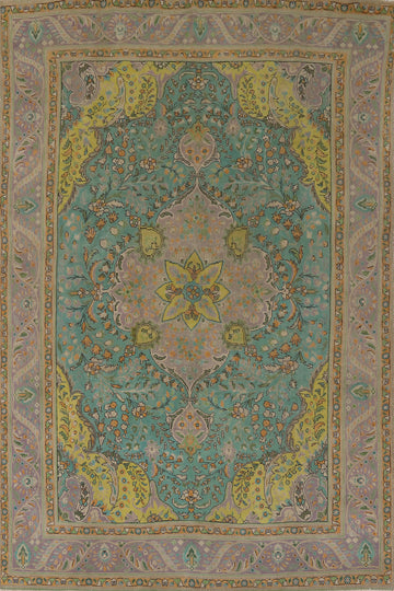 Vintage Floral Tabriz Persian Area Rug 8x11