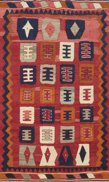 Vegetable Dye Kilim Qashqai Persian Rug 4x6