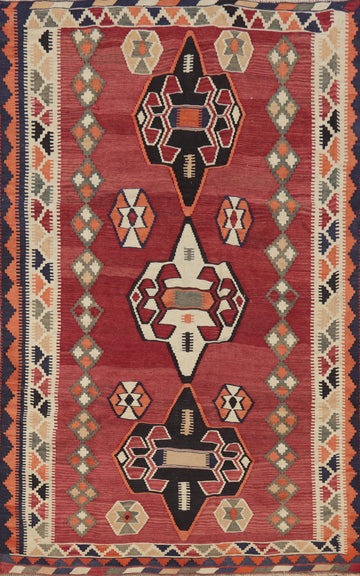 Vegetable Dye Kilim Qashqai Persian Area Rug 5x8