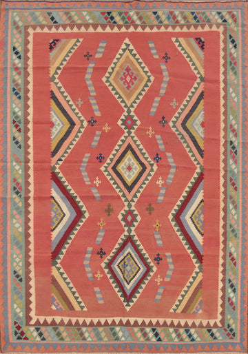 Vegetable Dye Kilim Qashqai Persian Rug 5x6