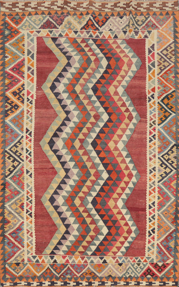 Vegetable Dye Kilim Qashqai Persian Rug 5x7