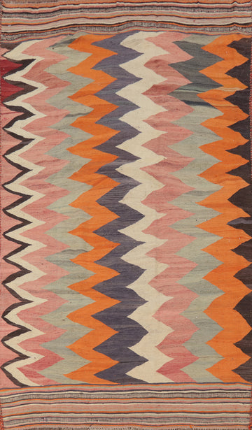 Vegetable Dye Kilim Qashqai Persian Area Rug 5x9