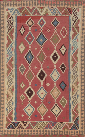 Vegetable Dye Kilim Qashqai Persian Area Rug 6x9