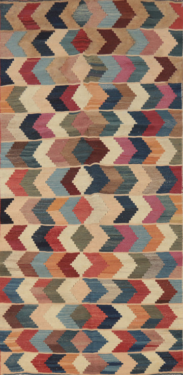 Vegetable Dye Kilim Qashqai Persian Rug 4x8