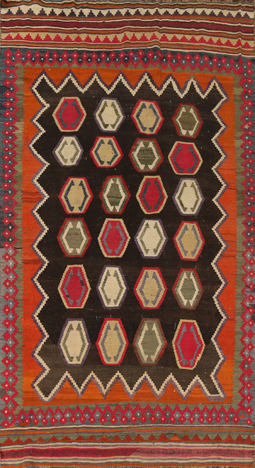 Vegetable Dye Kilim Qashqai Persian Area Rug 5x10