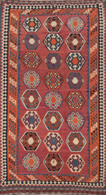 Vegetable Dye Kilim Qashqai Persian Area Rug 5x10