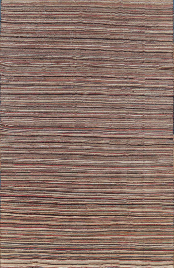 Vegetable Dye Striped Kilim Persian Area Rug 7x10