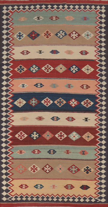 Vegetable Dye Kilim Qashqai Persian Area Rug 5x10