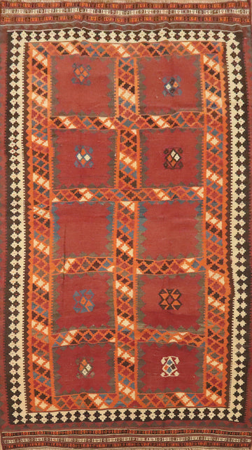 Vegetable Dye Kilim Qashqai Persian Area Rug 5x9