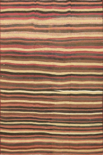 Vegetable Dye Striped Kilim Persian Rug 5x7