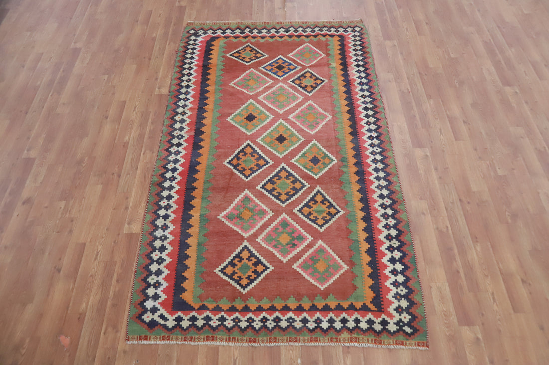 Vegetable Dye Kilim Qashqai Persian Rug 4x8