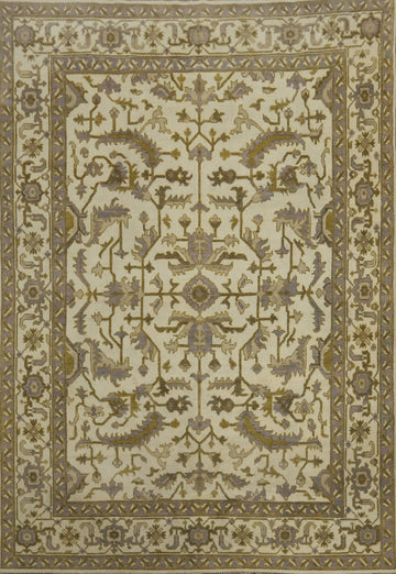 All-Over Floral Oushak Indian Area Rug 9x12