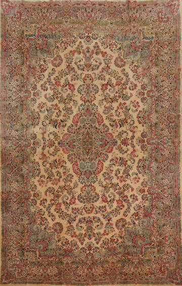 Vegetable Dye Floral Kerman Persian Large Rug 11x18