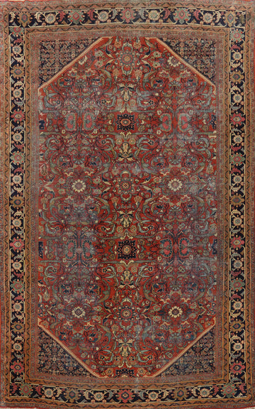 Pre-1900 Vegetable Dye Sultanabad Ziegler Persian Rug 11x17