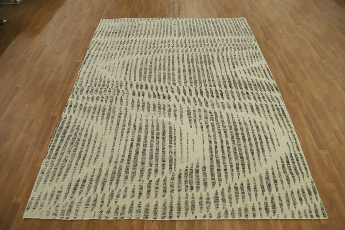 Modern Wool Abstract Indian Area Rug 8x11