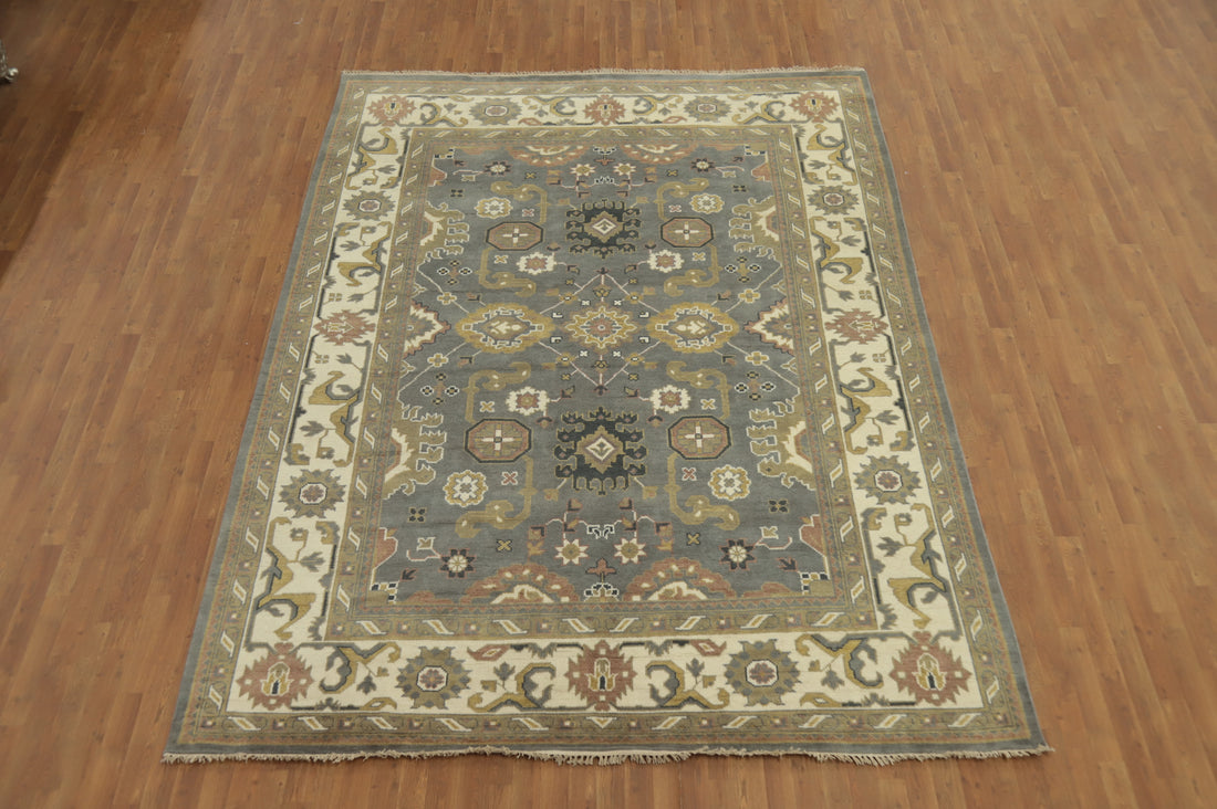 Handmade Gray Oushak Indian Area Rug 9x12