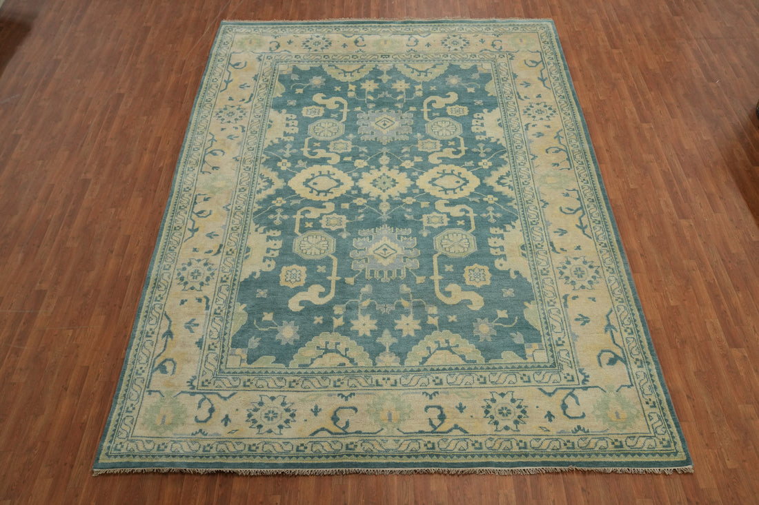 Handmade Floral Oushak Indian Large Rug 10x14
