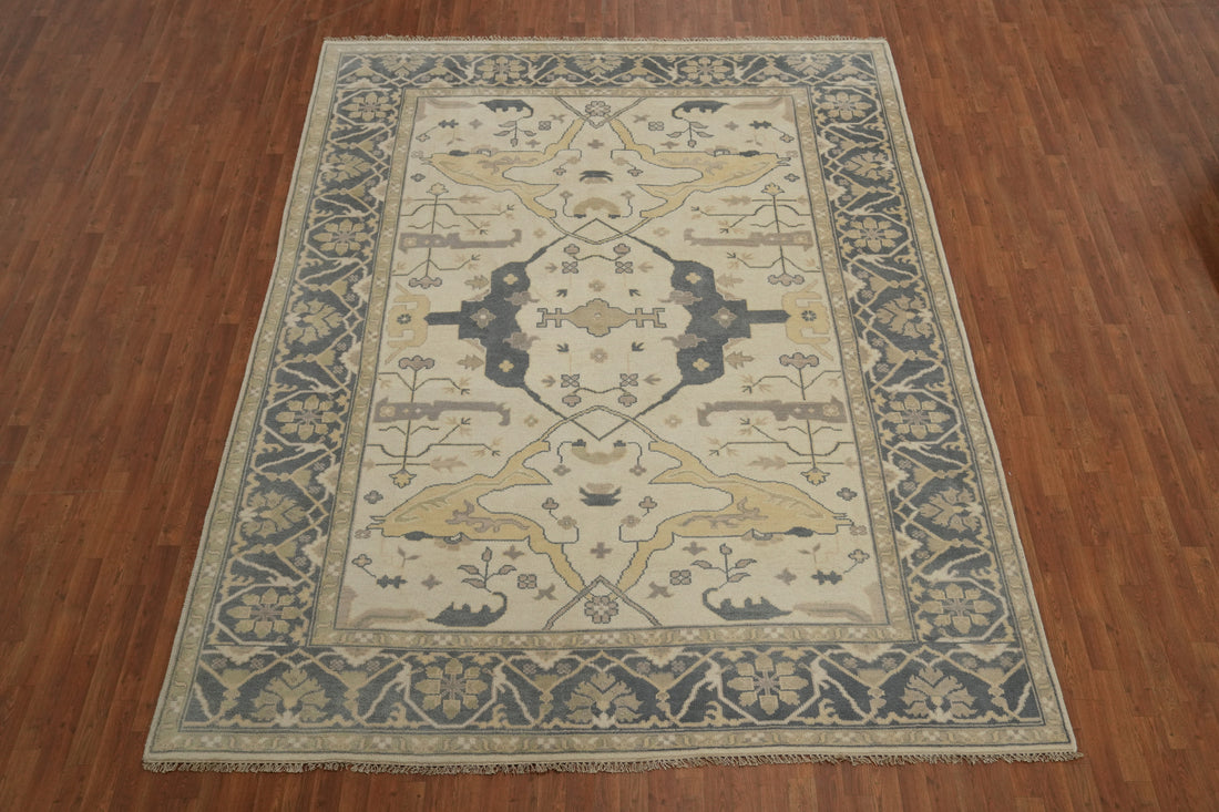 Earth Tone Wool Oushak Indian Area Rug 9x12