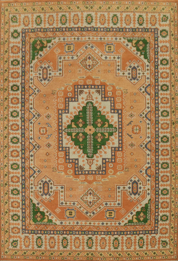 Handmade Geometric Kazak Indian Area Rug 9x12