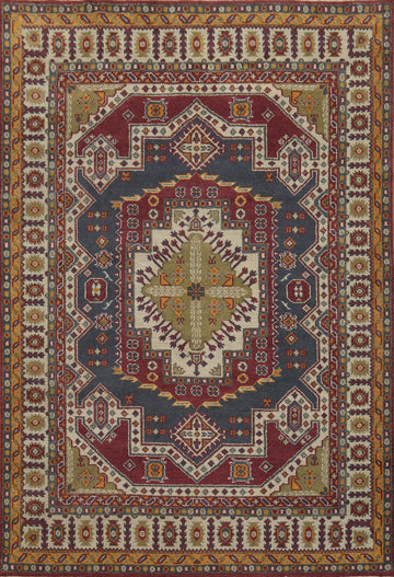 Geometric Wool Kazak Indian Area Rug 9x12