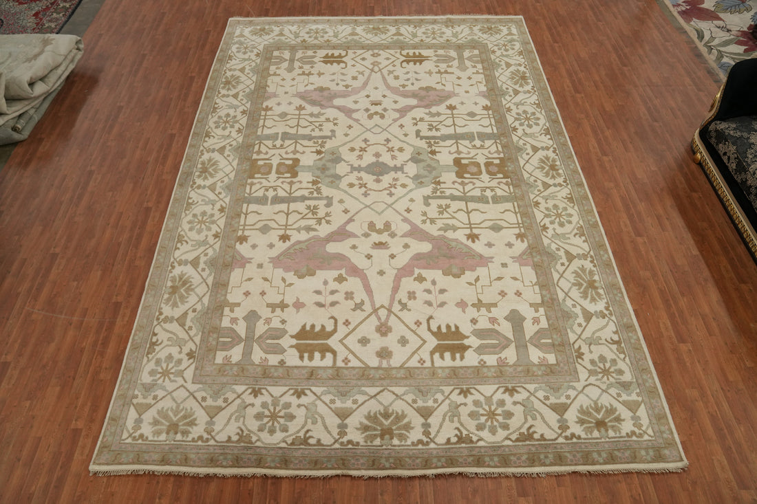 All-Over Wool Oushak Indian Large Rug 12x18