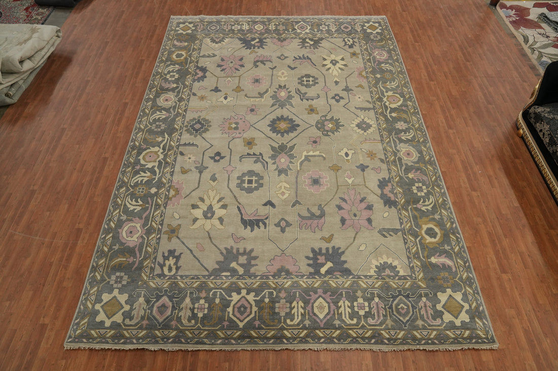 Handmade Wool Oushak Indian Large Rug 12x18