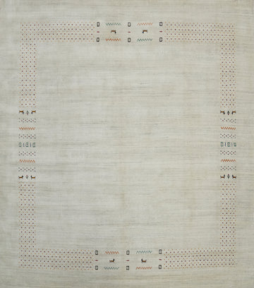 Tribal Wool Gabbeh Square Area Rug 9x9