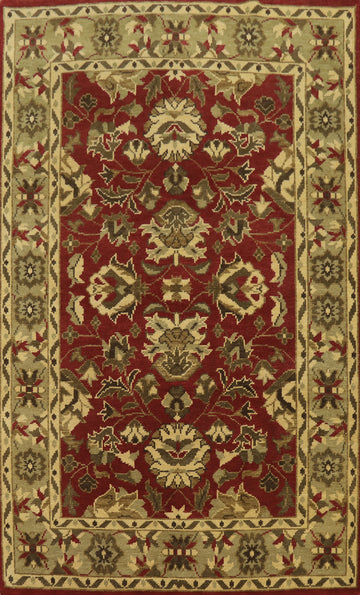 Red Floral Indian Area Rug 6x10