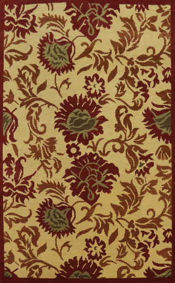 All-Over Floral Indian Area Rug 7x10