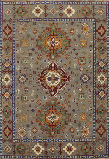 Geometric Wool Kazak Indian Area Rug 8x10