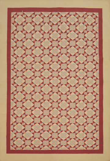 Flat Weave Geometric Kilim Durrie Area Rug 9x12