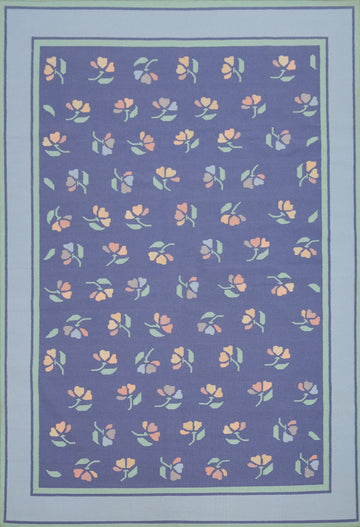 Floral Flat Weave Kilim Durrie Area Rug 9x12