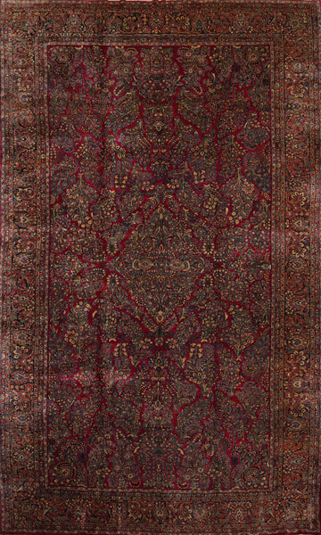 Antique Vegetable Dye Sarouk Persian Large Rug 12x20