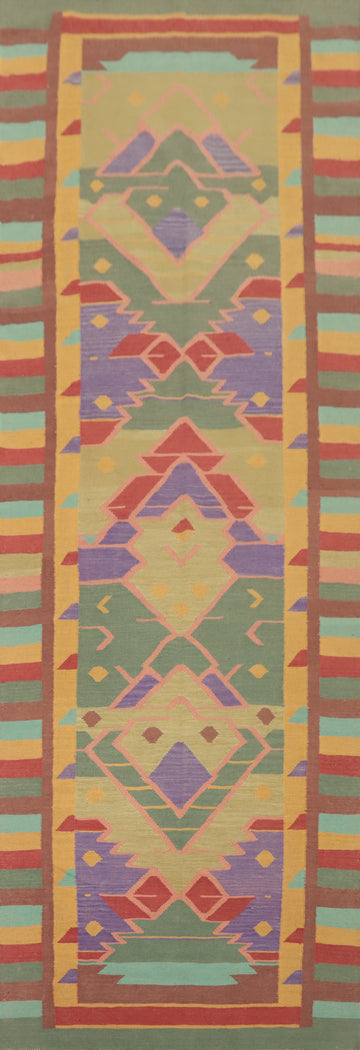 Tribal Kilim Wool Oriental Runner Rug 4x13