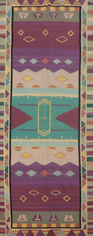 Fat Weave Wool Kilim Oriental Runner Rug 5x15