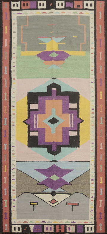 Geometric Kilim Oriental Area Rug 5x13