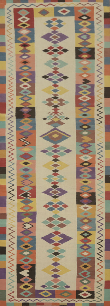 Geometric Wool Kilim Oriental Runner Rug 5x18