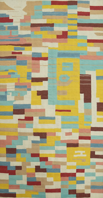 Geometric Wool Kilim Oriental Area Rug 5x10