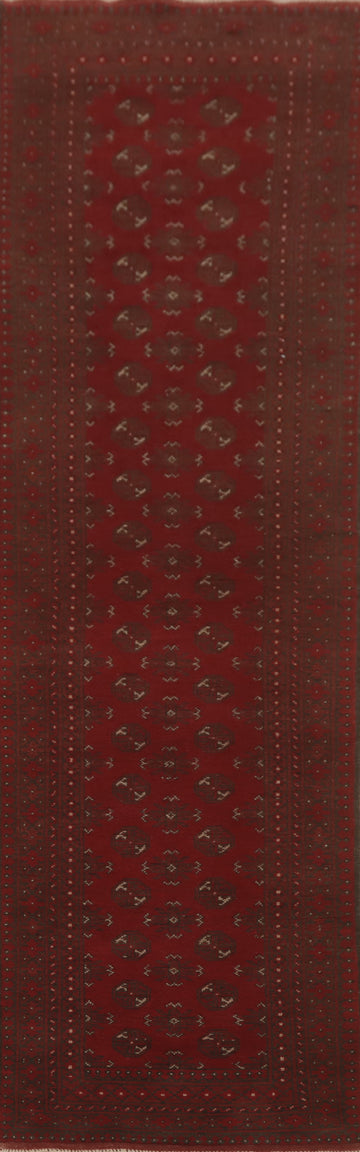 Tribal Red Balouch Afghan Runner Rug 3x12