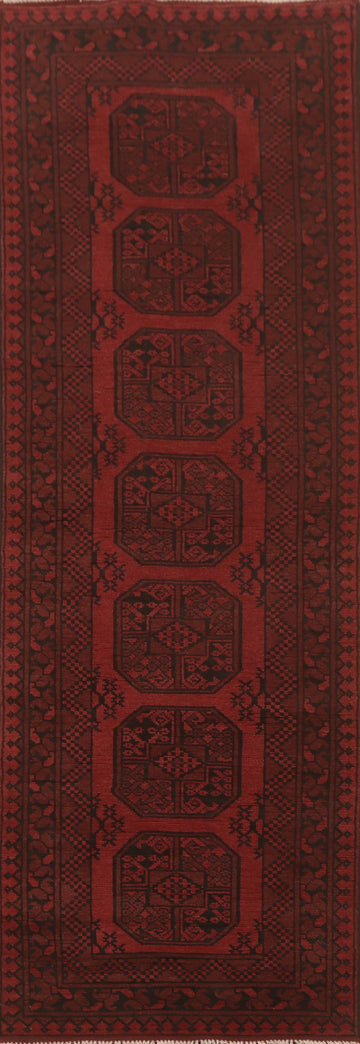 Elephant Foot Balouch Afghan Runner Rug 3x10