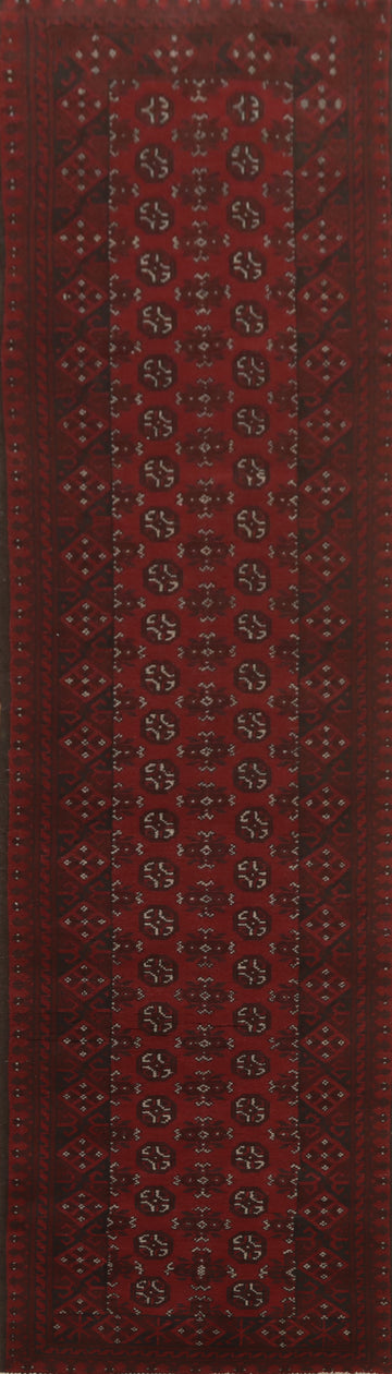 Geometric Balouch Afghan Runner Rug 3x13