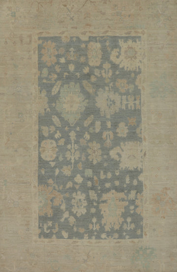 Handmade Floral Oushak Turkish Area Rug 6x9