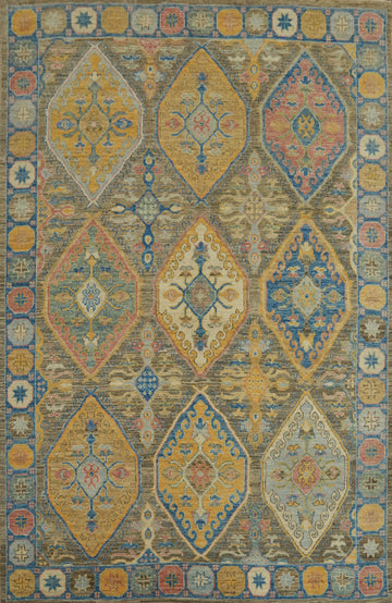Handmade Wool Oushak Vegetable Dye Area Rug 7x9