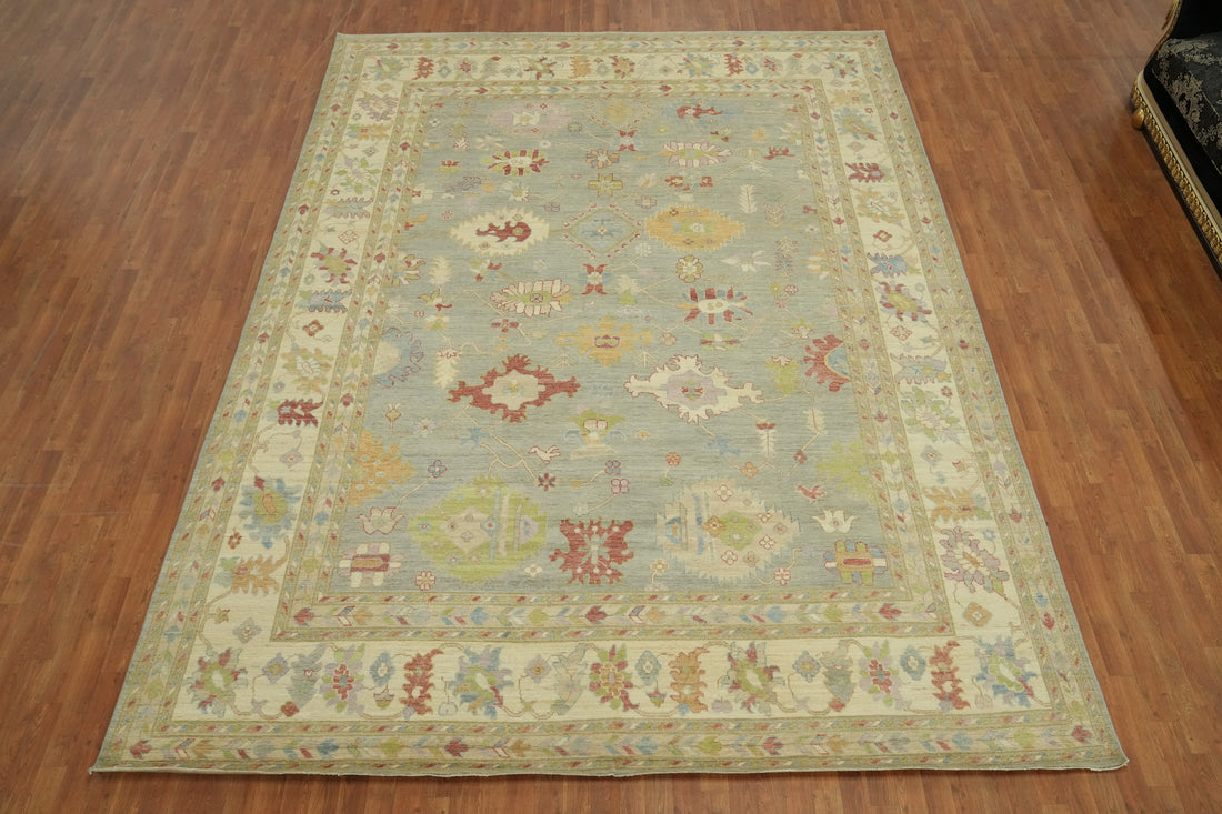 Vegetable Dye Wool Oushak Turkish Large Rug 10x14