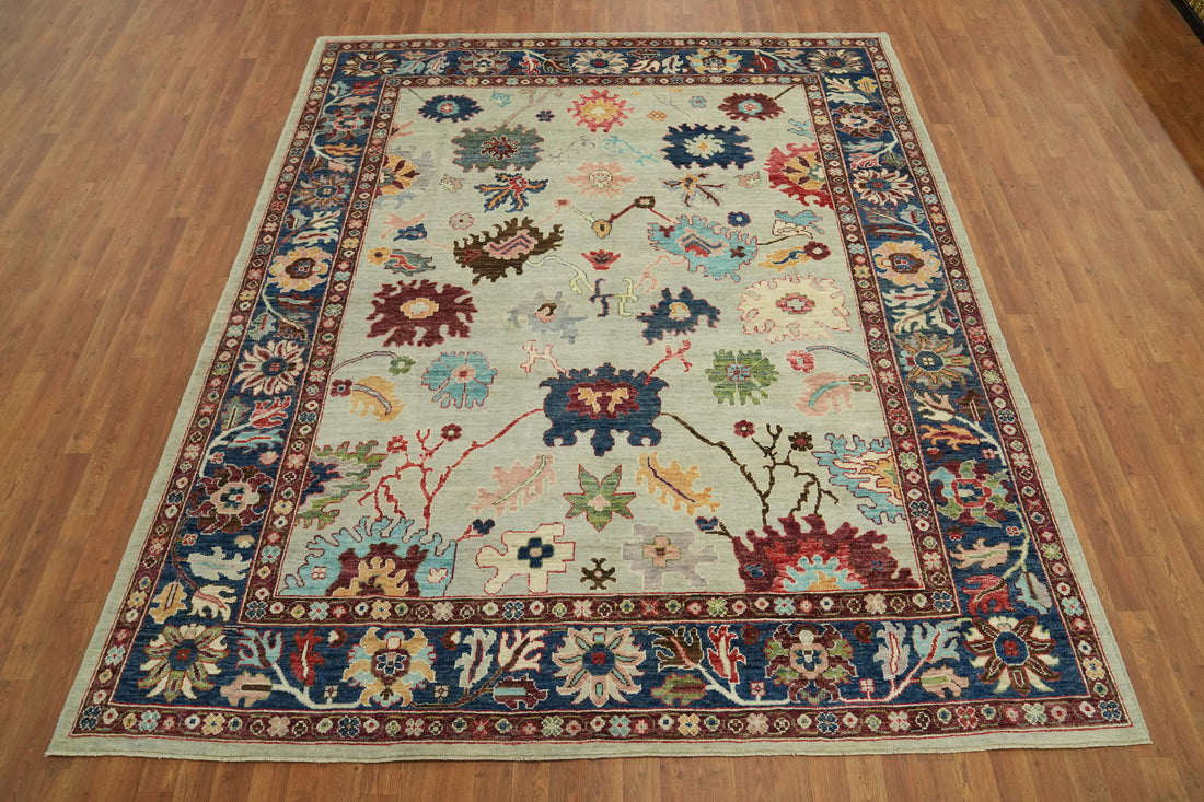 Vegetable Dye Wool Oushak Turkish Area Rug 8x10