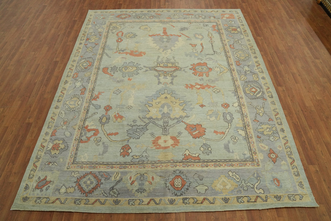 Handmade Vegetable Dye Oushak Turkish Area Rug 8x10