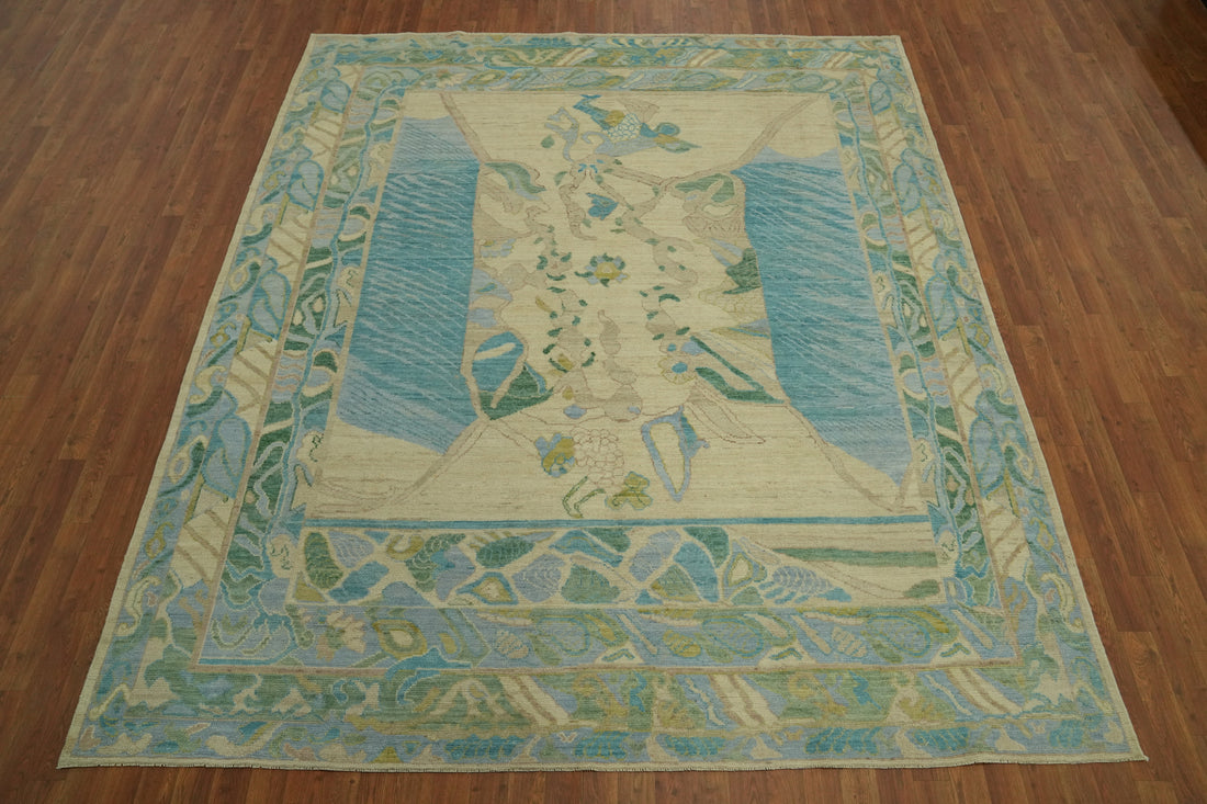 Vegetable Dye Wool Oushak Turkish Area Rug 8x10